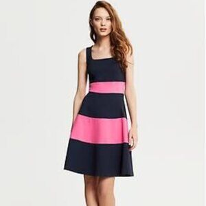 Banana Republic Rugby Stripe Ponte Fit-and-Flare Dress